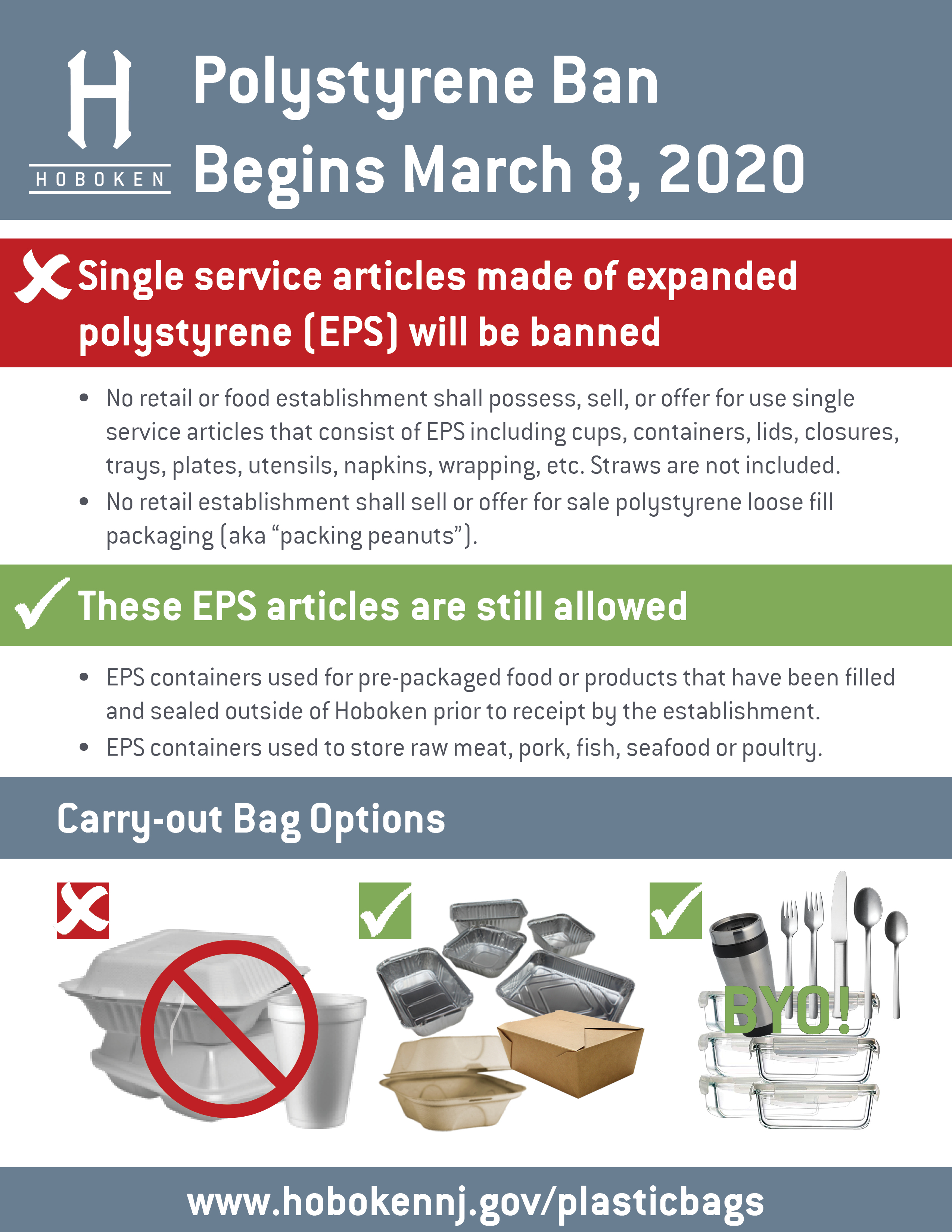 Updated plastic bag, styrofoam ban now in effect for Hoboken